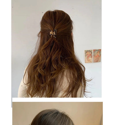 Korean-style Simple Leopard Print Small and Medium-sized Acetic Acid Clip Headwear Shark Clip for Women