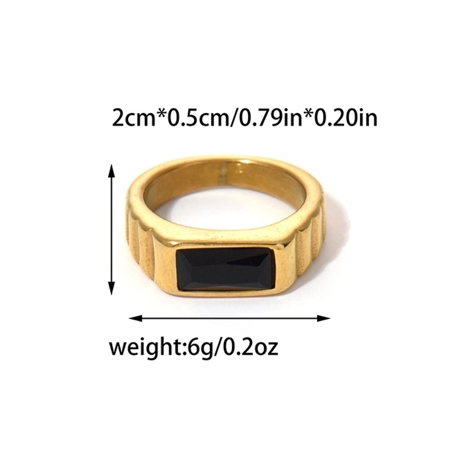 Jewelry Punk Roman Style Commute Geometric Crown 304 Stainless Steel Zircon 14K Gold Plated Plating Inlay Rings