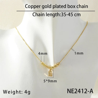 Jewelry Simple Style Letter Copper Zircon Inlay Pendant Necklace