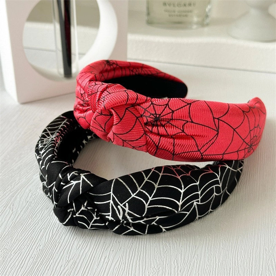 Women's Shiny Spider Web Skull Cloth Hair Band