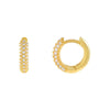 1 Pair Elegant Retro Luxurious Geometric Copper Zircon 24K Gold Plated Hoop Earrings Ear Studs