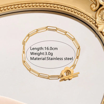 Jewelry Princess Sweet Pastoral Flower 304 Stainless Steel 18K Gold Plated Jewelry Set