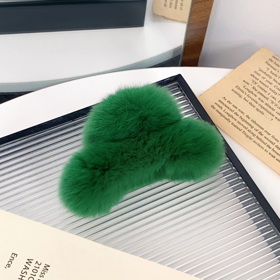 Women's Simple Style Solid Color rabbit fur Hair Claws