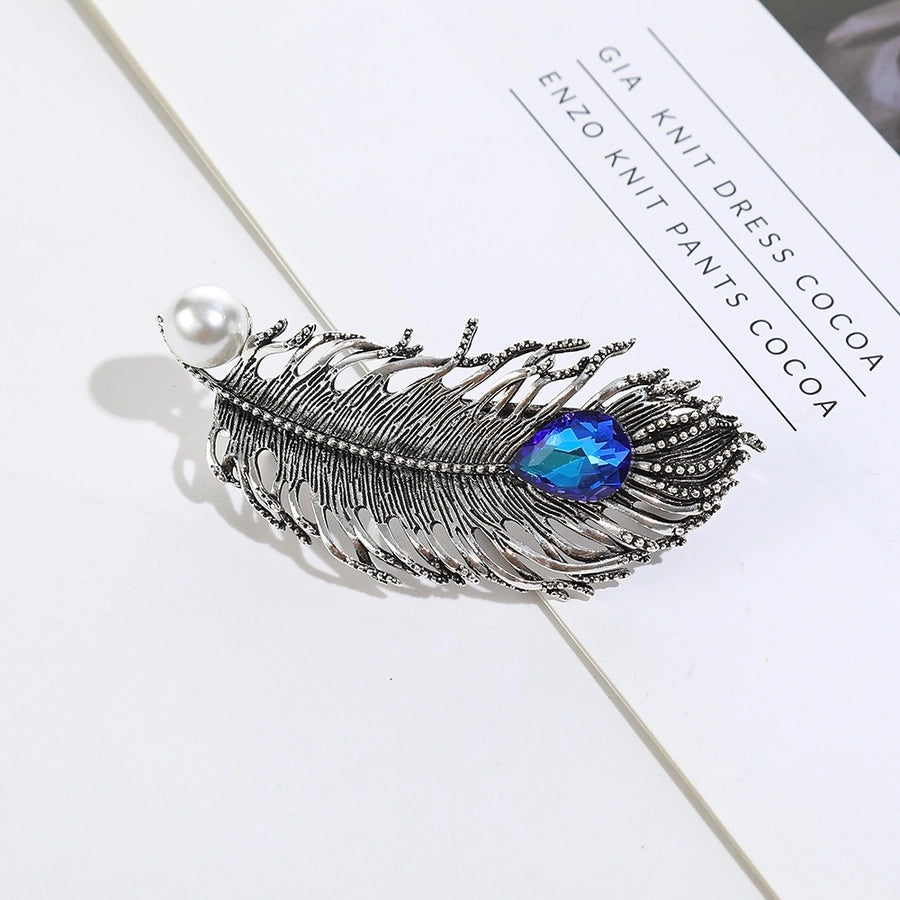 Women's Simple Style Classic Style Feather Zinc alloy Inlay Rhinestones Hair Clip