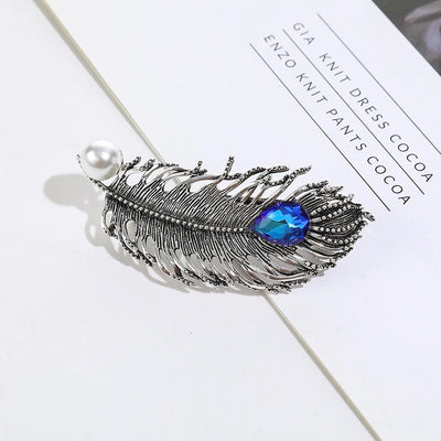 Women's Simple Style Classic Style Feather Zinc alloy Inlay Rhinestones Hair Clip