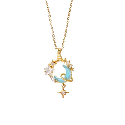 Jewelry Glam Lady Sexy Moon 304 Stainless Steel Copper Pendant Necklace