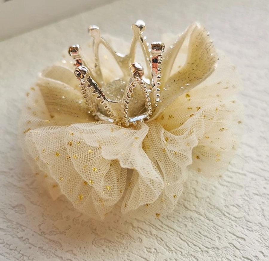 fashion crown gauze epoxy inlay rhinestones hair clip hair band 1 piece