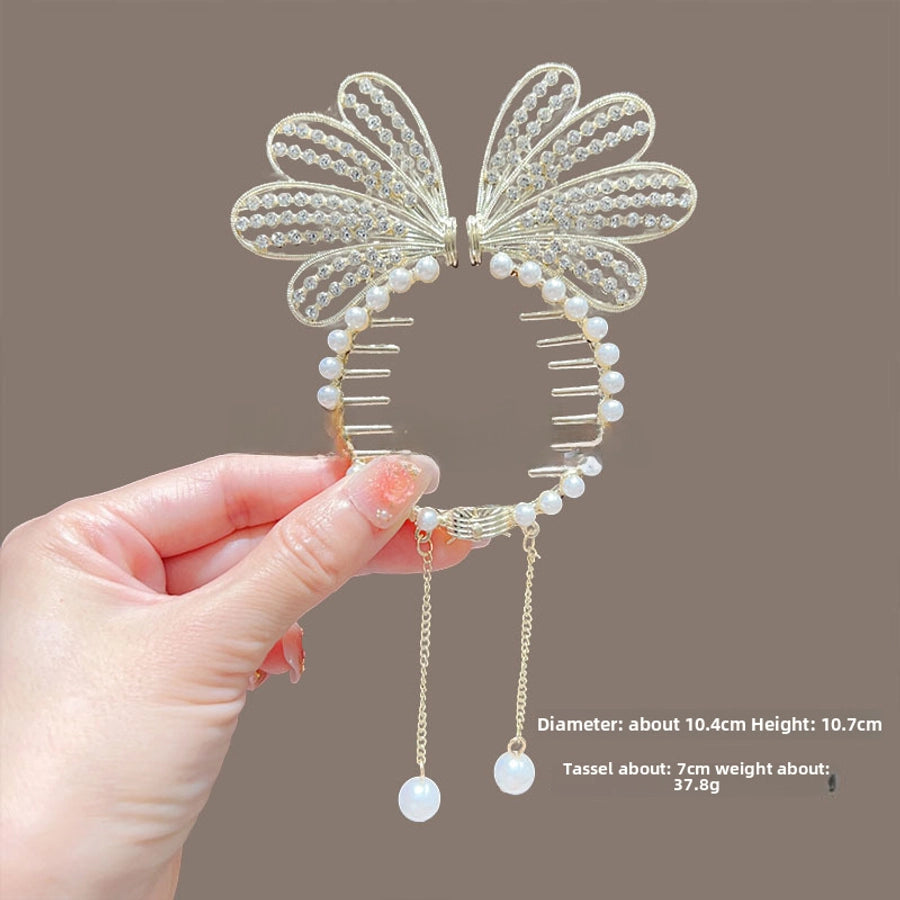 Children's ball head fixed artifact Pearl Rhinestone grip clip does not hurt the hair back of the head ponytail buckle girl hairpin headdress