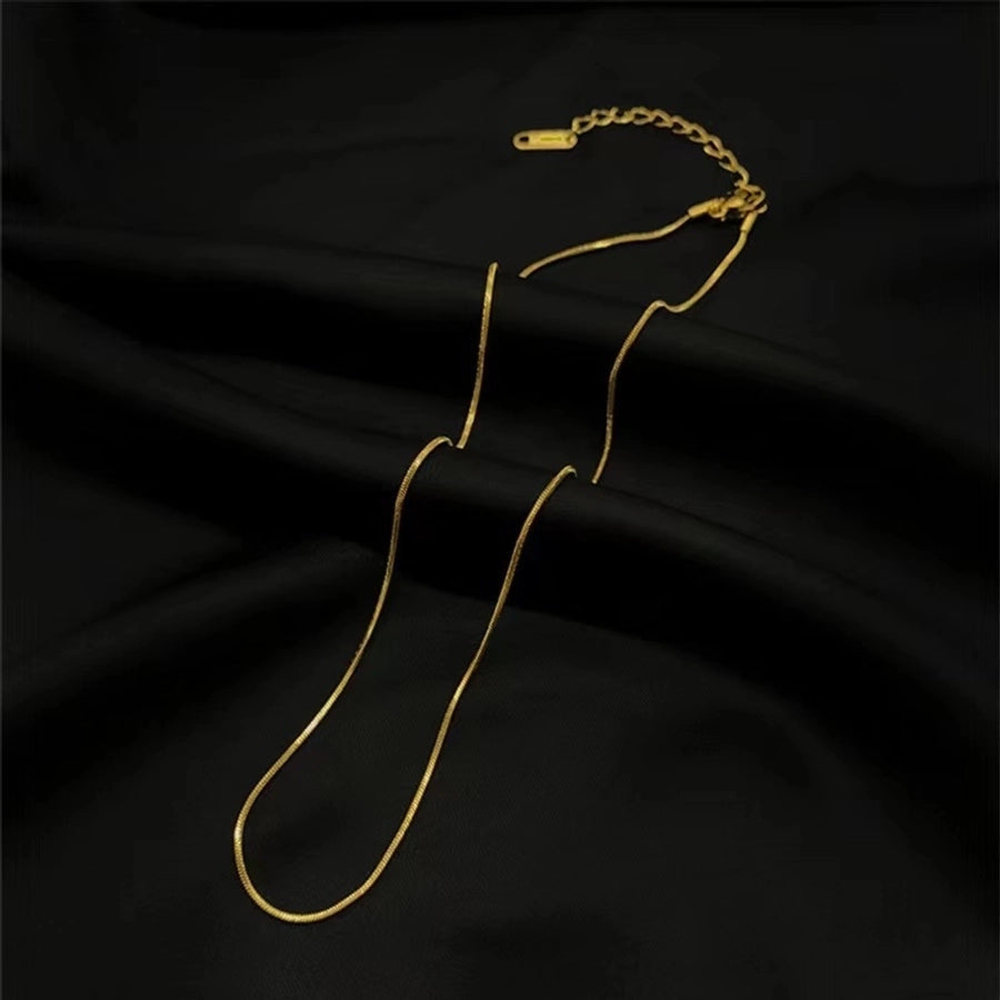 Jewelry Elegant Simple Style Solid Color Titanium Steel Plating Necklace