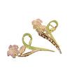 sweet flower alloy plating inlay artificial pearls hair claws