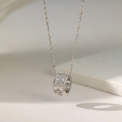 Jewelry Sweet Solid Color Titanium Steel Plating Pendant Necklace