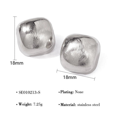 1 Pair French Style Simple Style Classic Style Geometric Polishing Plating 304 Stainless Steel 18K Gold Plated Ear Studs