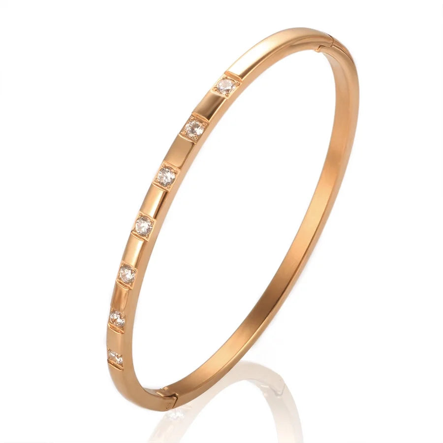 Elegant Solid Color Titanium Steel Bangle In Bulk