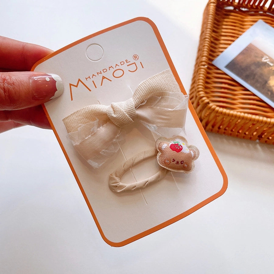 kid's elegant cartoon cloth bowknot hair clip