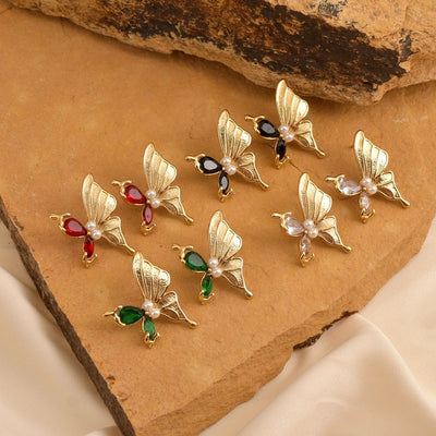 1 Pair Elegant Luxurious Shiny Butterfly 304 Stainless Steel 18K Gold Plated Ear Studs