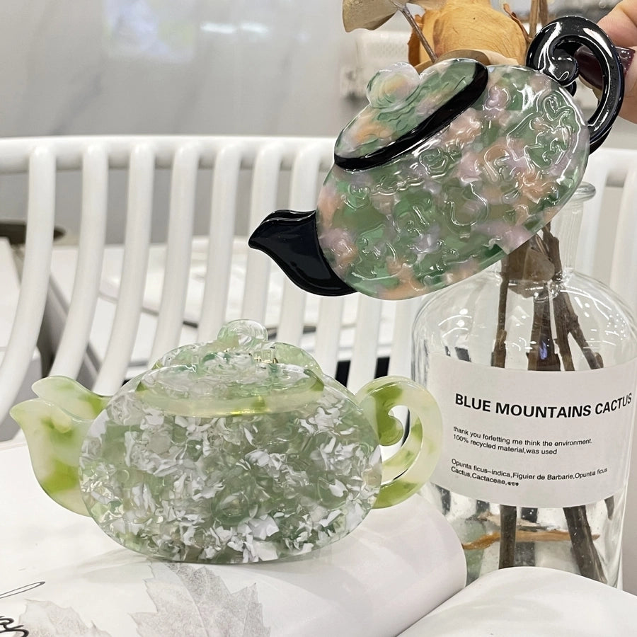 Women's Elegant Retro Teapot Acetic acid sheets Hair Claws