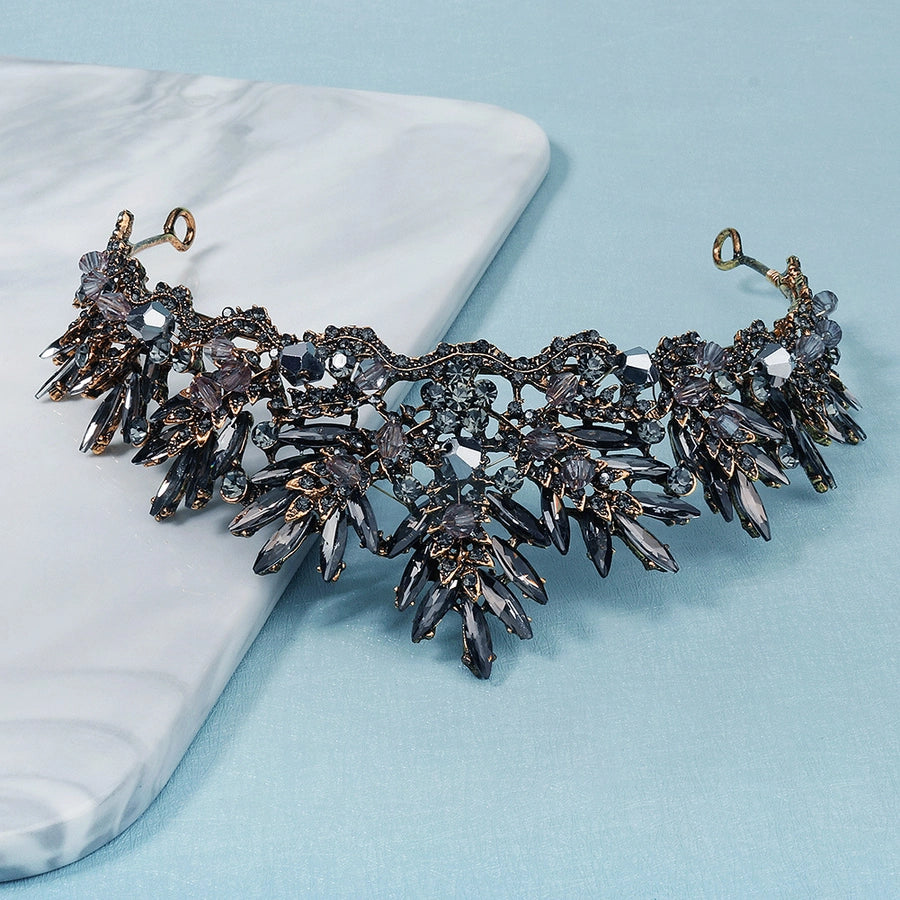 retro crown alloy inlay rhinestones 1 piece