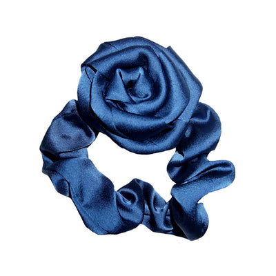 fashion rose solid color cloth hair tie