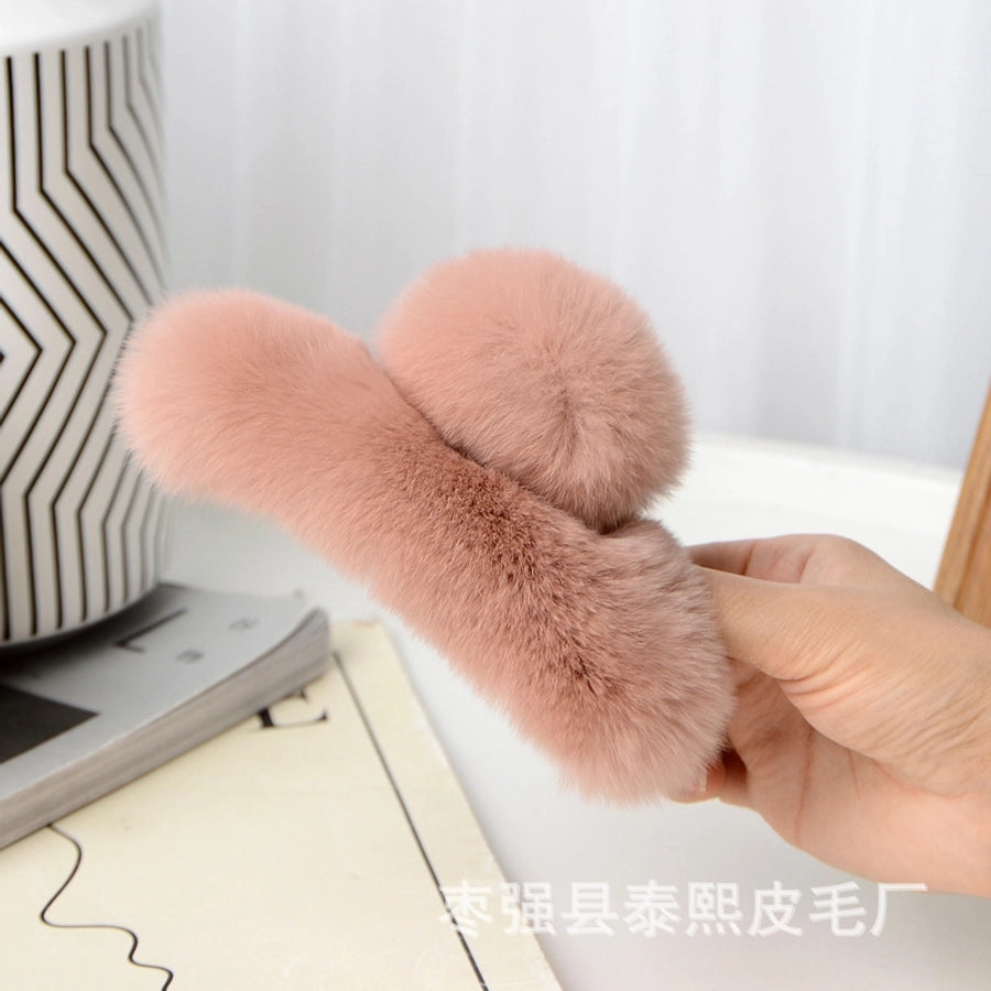 cute solid color rex rabbit fur hair claws