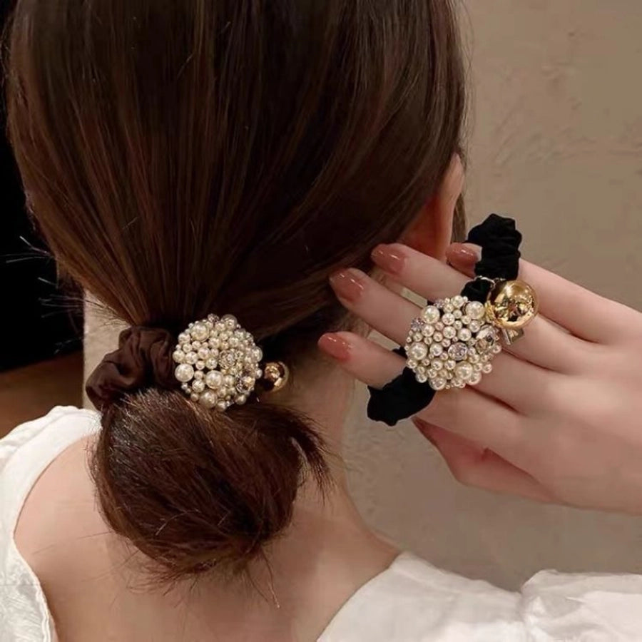 lady pearl cloth hair tie