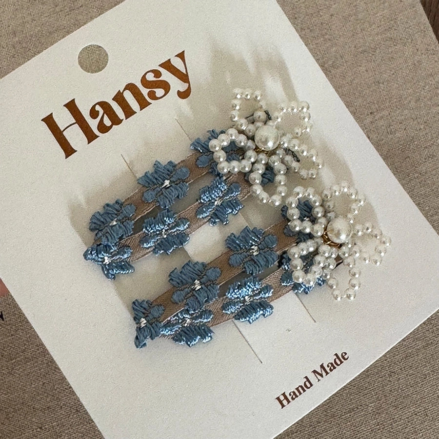 Women's Sweet Flower Cloth Hair Clip