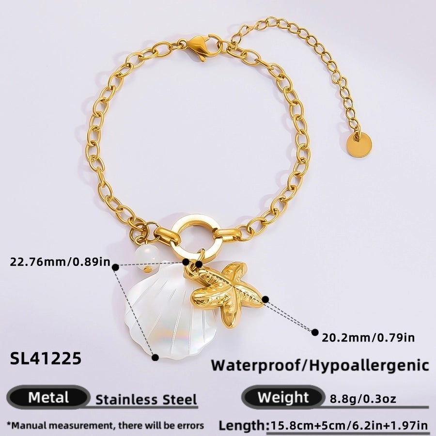 IG Style Sweet Heart Shape 304 Stainless Steel 18K Gold Plated Bracelets In Bulk
