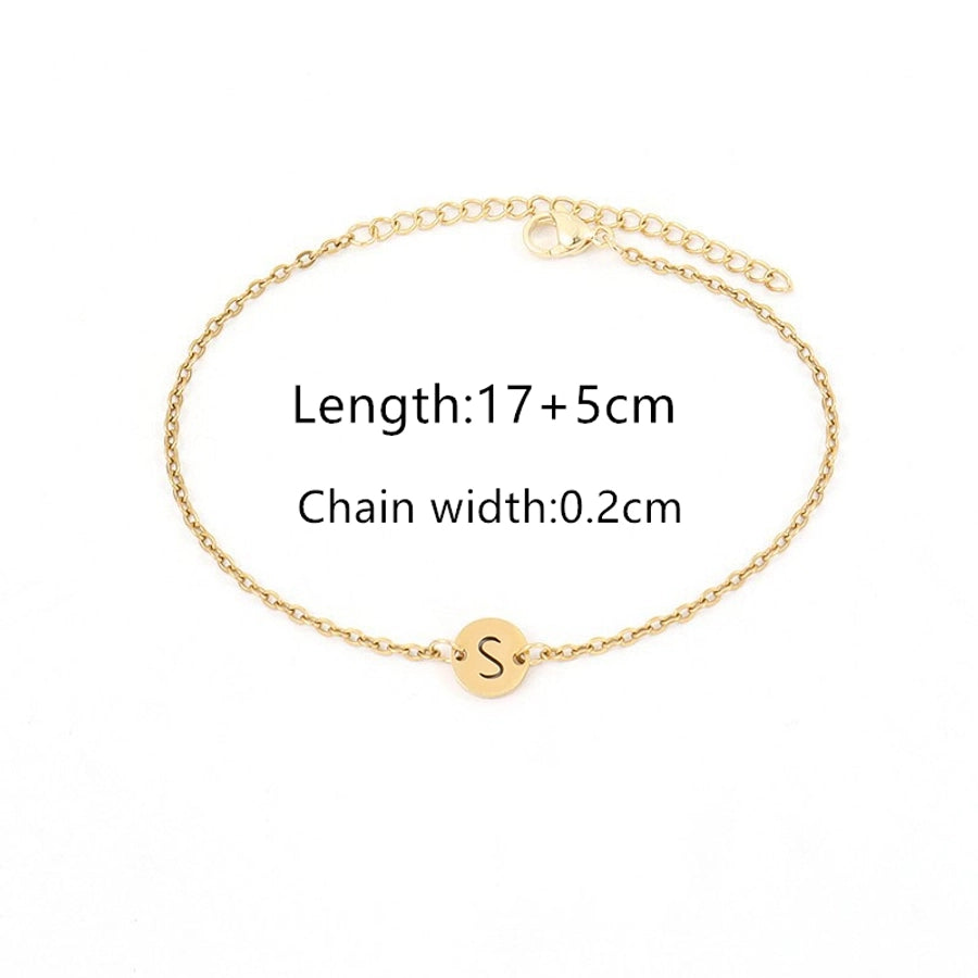 Elegant Simple Style Classic Style Letter 201 Stainless Steel 304 Stainless Steel Bracelets In Bulk