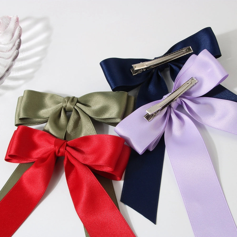 Guanyang  New Arrival 4cm Polyester Cotton Double-Layer Bow Hair Clip Hairpin Lady Updo Word Duckbilled Hair Accessories
