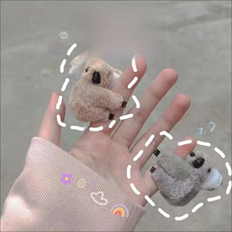 Internet Celebrity  Cartoon Three-Dimensional Plush Koala Hairpin Side Clip Banana Clip Clip Photo Cute Hair Accessories