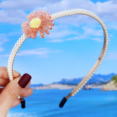 women's fashion waves alloy inlay artificial pearls headwear