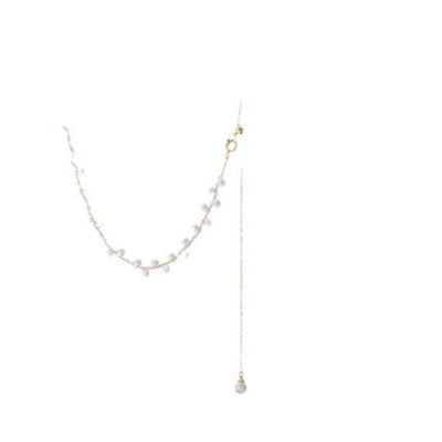 Simple Style Geometric Imitation Pearl Copper  Necklace