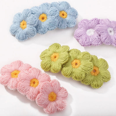 Kid'S Pastoral Flower Cloth Hair Clip