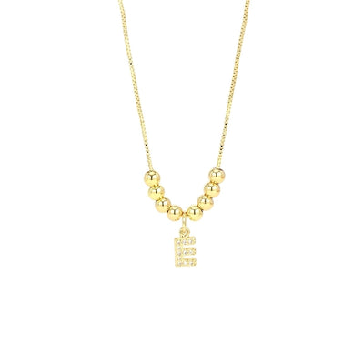 Jewelry Simple Style Letter Copper Zircon Inlay Pendant Necklace