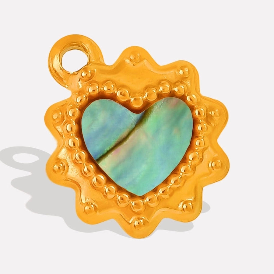 Jewelry Vintage Style Classic Style Heart Shape 304 Stainless Steel Shell Abalone Shell 18K Gold Plated Irregular Plating Pendant Necklace