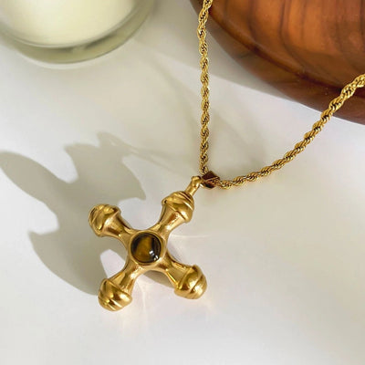 Jewelry Vintage Style Classic Style Cross 316L Stainless Steel  Plating Pendant Necklace