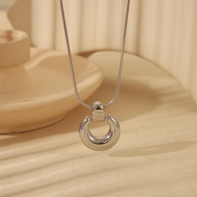 Jewelry Simple Style Commute Solid Color 304 Stainless Steel 14K Gold Plated Plating Pendant Necklace