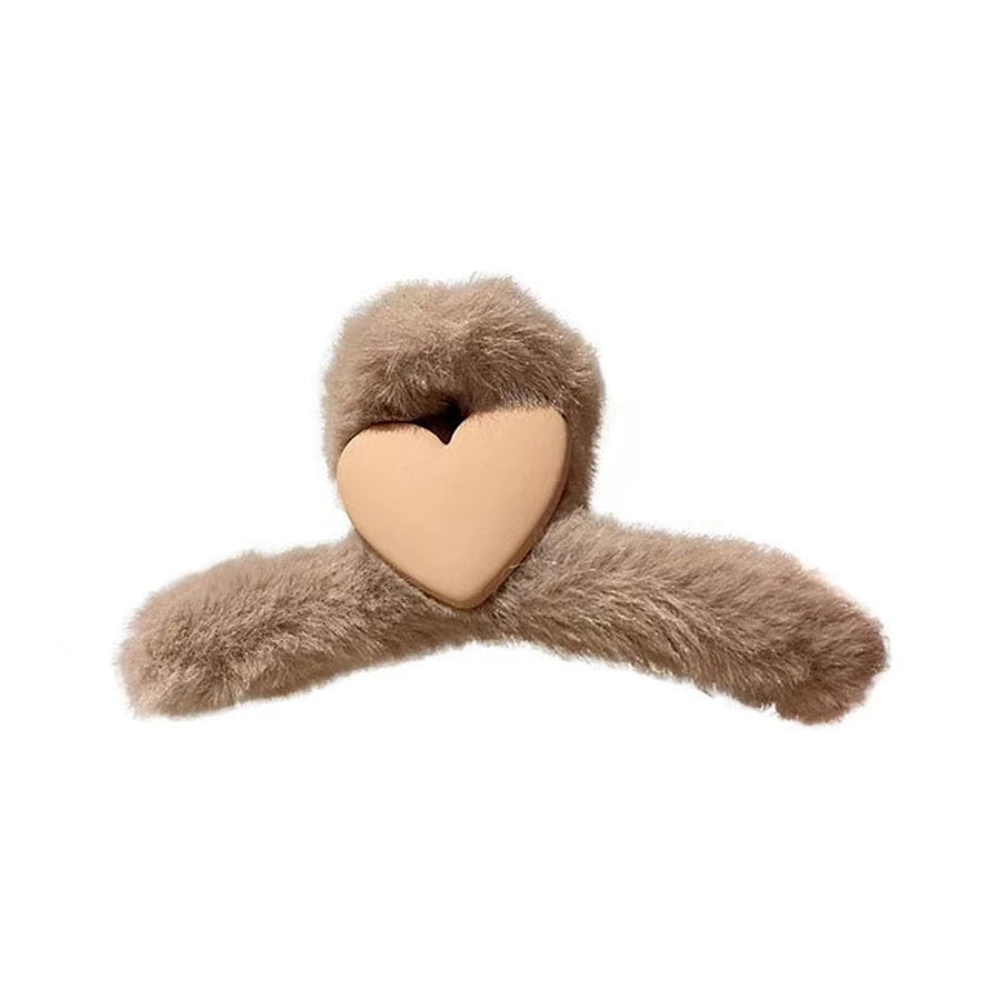 cute simple style solid color cloth hair claws