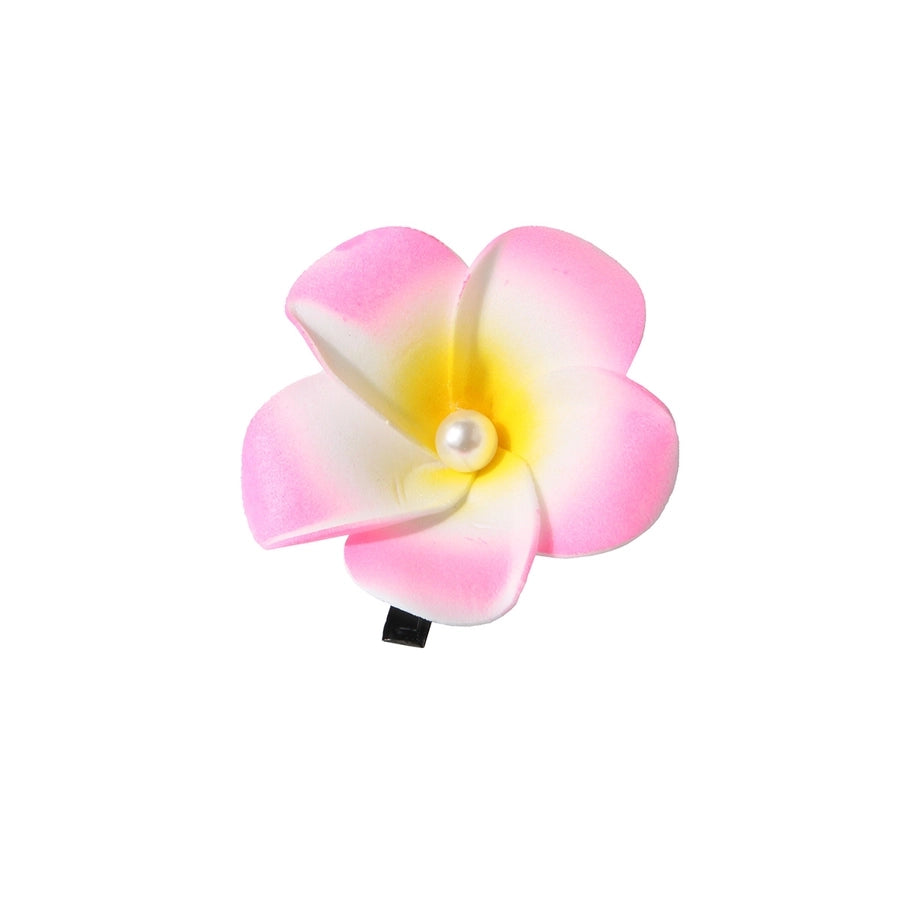 Women's Sweet Flower Plastic Metal Inlay Pearl Hair Clip