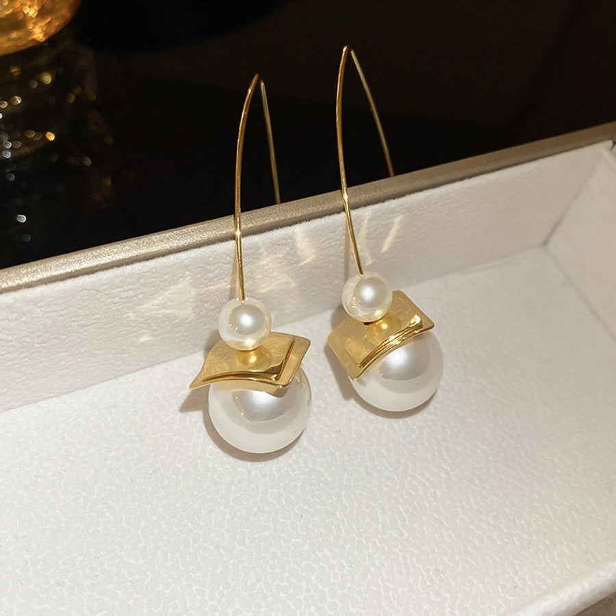 1 Pair Simple Style Round Plating Copper Resin Ear hook