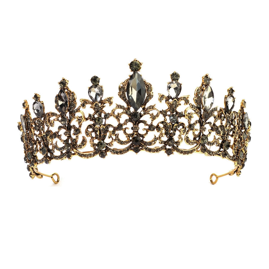 baroque  prom crown rhinestone pearl headband