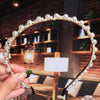 women's fashion waves alloy inlay artificial pearls headwear