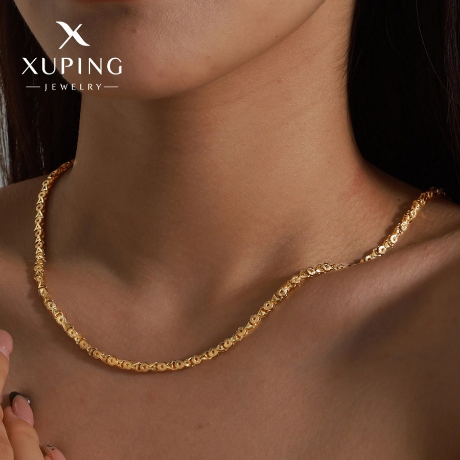 Jewelry Retro Geometric Copper 18K Gold Plated Plating Necklace