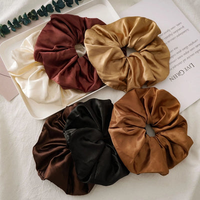 basic solid color satin hair tie 1 piece