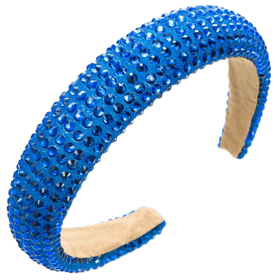 women's shiny solid color cloth sponge inlay rhinestones hair band