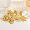 1 Pair IG Style Elegant Simple Style Trapezoid Coral 304 Stainless Steel 18K Gold Plated Drop Earrings
