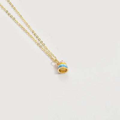 Copper 14K Gold Plated Cartoon Mushroom Pendant Necklace