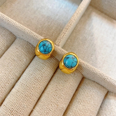 1 Pair Retro C Shape 304 Stainless Steel 18K Gold Plated Ear Studs