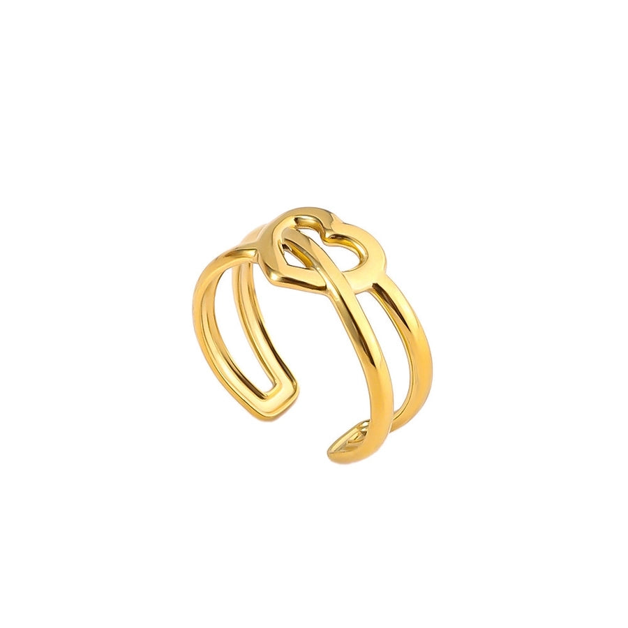 Jewelry Elegant Heart Shape Titanium Steel Open Rings
