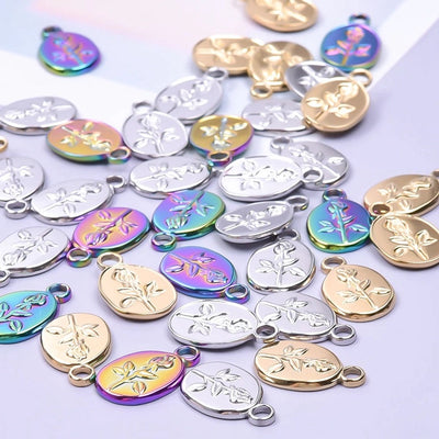 Jewelry Basic Modern Style Classic Style Flower 304 Stainless Steel 18K Gold Plated Plating Pendant Necklace