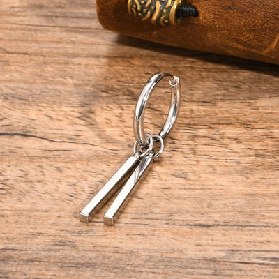 1 Pair Simple Style Rectangle Polishing 201 Stainless Steel Drop Earrings